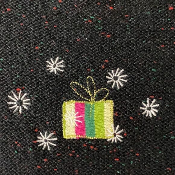 Christopher & Banks Women's S Black Santa Christmas Pullover Sweater - Picture 4 of 10